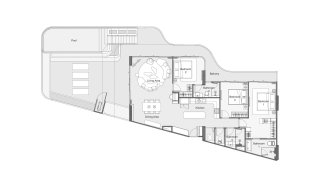Планировка кондомониума 3 спальни в ЖК Laguna Golf Residences Hibiscus № 11012